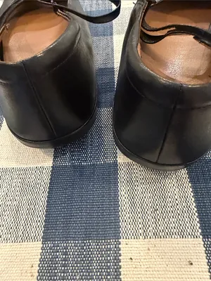 Naturalizer Black Leather Behold Mary Jane Flats with Cross Strap Knot thumbnail 5