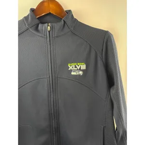 Women’s Medium Navy Blue Seahawks Super Bowl Windbreaker thumbnail 2