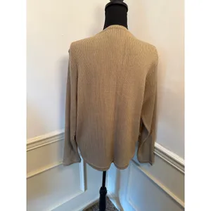 NWT VTG Selene Sport Cardigan Leather Patchwork Wool Blend Deadstock Mix Media thumbnail 6