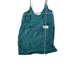 Unbranded Teal V-Neck Spaghetti Strap Mini Camisole Dress Medium thumbnail 3