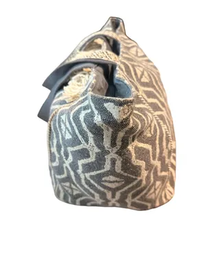 Mary Frances Gray and Cream Geometric Fringe Tote thumbnail 2