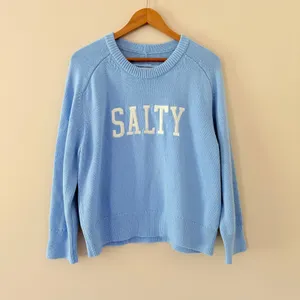 Abercrombie & Fitch Sweater Salty Large Blue Graphic Crewneck Coastal Preppy thumbnail 3