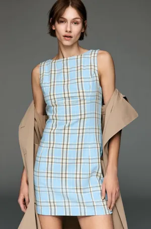 Anthropologie Maeve Percie Plaid Mini Dress thumbnail 1