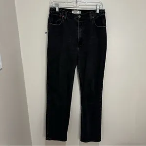 Abercrombie & Fitch The Ankle Straight Ultra High Rise Black 29/8L‎ thumbnail 2