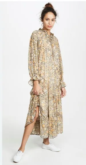 FREE PEOPLE Feeling Groovy floral boho maxi dress, size M thumbnail 2