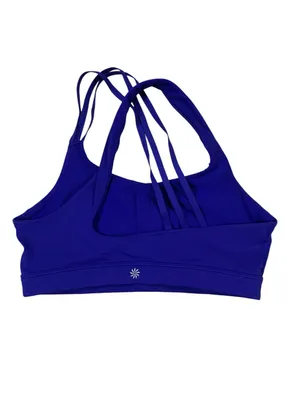Athleta Blue Strappy Sports Bra L Yoga Running Gym Activewear 54081-17 thumbnail 2