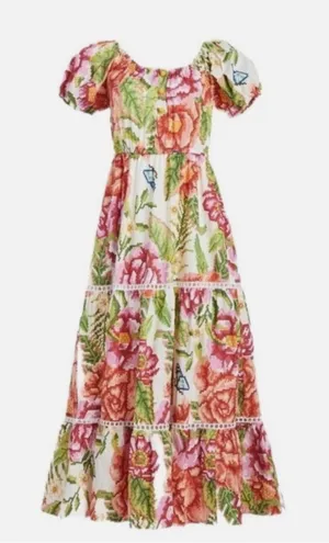 Farm Rio colorful tropical printed Macie Tiered Maxi Dress size XSMALL thumbnail 1