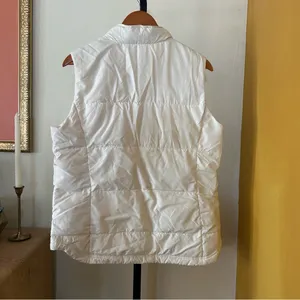 J. Crew Women’s Down Fill Puffer Vest Full Zip Buttons‎ White Style 70453 Size L thumbnail 5