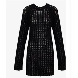 Anthropologie NWT Medium Rumored Black Beyond the Sea Fishnet Knit Mini Dress thumbnail 6