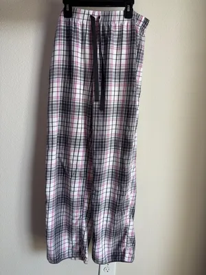 Victorias Secret Pink and Black‎ Sparkle Plaid Pajama Set Womens Medium thumbnail 6