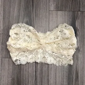 Nordstrom NWOT Lace Bandeau Bralette Top Small Ivory Cream thumbnail 1