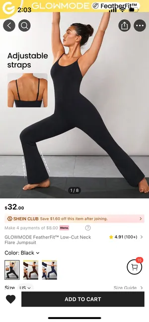 Black Athletic Jumpsuit Size XS thumbnail 4