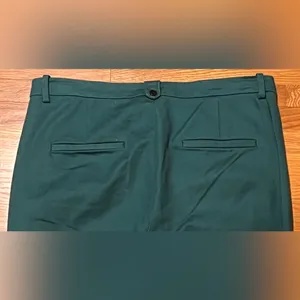 ZARA Green‎ Cotton Stretch Cropped Ankle Pants Button Details Size 4 1628/225 thumbnail 9