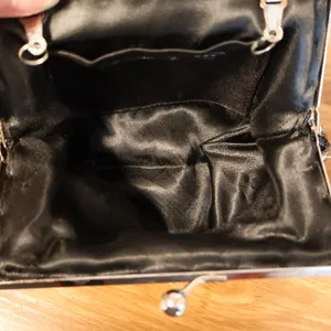 Vintage 90s Y2K Fashion Express Beaded Kiss Lock Clutch Womens Black Evening thumbnail 5