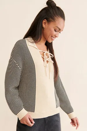 Found Striped Knit Collar Sweater| Free people Sz: S thumbnail 1