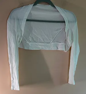 Women's White Cropped Bolero Shrug thumbnail 1