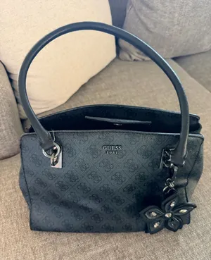 Guess Black Logo Satchel with Flower Charm thumbnail 1