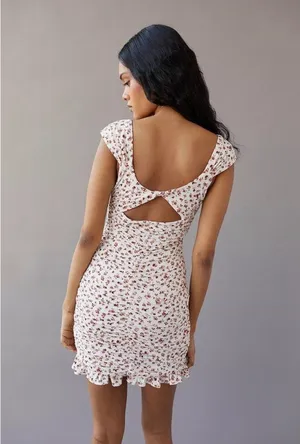 Urban Outfitters Eve Ditsy Floral Ruffle Mini Dress Small thumbnail 3