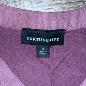 Fortune + Ivy Mauve Button-Front Women's Top thumbnail 6