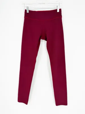 Beyond‎ Yoga Textured Leggings Women's S Heathered Burgundy Activewear thumbnail 2