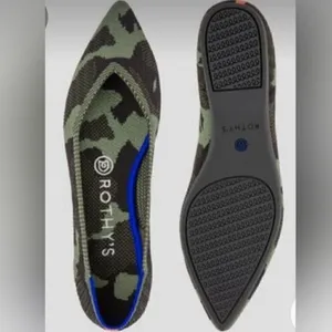 Rothy's The Point Olive Limited Edition Camo Flats Loafers thumbnail 2