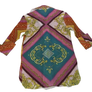 VIPAVADEE STUNNING Luxury Designer PRINT BUTTON FRONT‎ SHIRT 3/4 SLEEVES SZ S thumbnail 15
