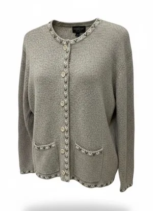 Woolrich buttoned British tan sweater cardigan size XL thumbnail 1