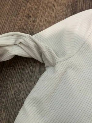 Alo ribbed defined long sleeve bra top in ivory thumbnail 5