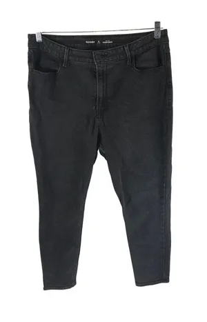 Old Navy Womens High-Rise Super Skinny Black Jeans Size 16 Short Cotton Blend thumbnail 1