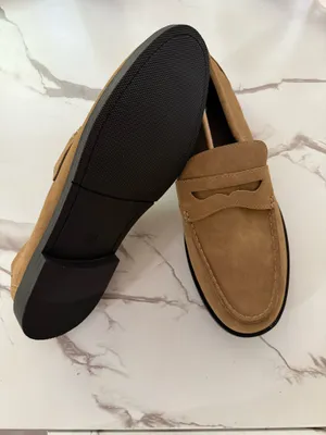 Title Men’s Tan Suede Penny Loafers – Classic Tan Slip-On Dress Casual Shoes Size 12 NWT thumbnail 3