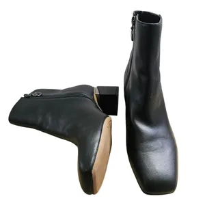 Franco Sarto Black Women's Square Toe Ankle Boots Chucky Heel Size US 9.5 thumbnail 2