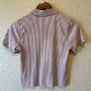 Abercrombie & Fitch Pink Ribbed Button Front Polo Top Size Medium thumbnail 4