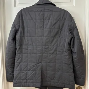 Banana Republic Classic‎ Lightweight Preppy Sz S Gray Quilted Pea Coat Jacket thumbnail 2