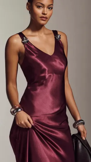 Anthropologie Satin Dress thumbnail 1