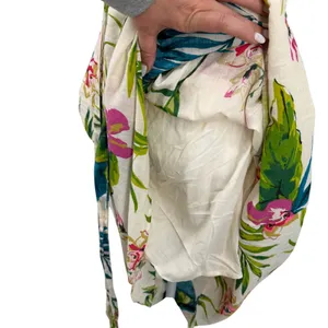 Billabong Tropical Floral Maxi‎ Dress Open Back Cotton Large Vacation Resortwear thumbnail 10
