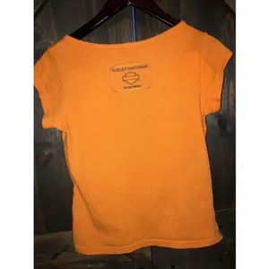 Harley Davidson Women's Large,‎ T-Shirt Top Orange Short Sleeve Cancun Mexico thumbnail 4