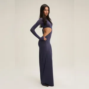 CHAM The Cher Long Sleeve Cut‎ Out Dress Navy Womens Size XS / S thumbnail 3