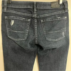 Women's Bull Head Laguna Bootcut Jeans‎ Distressed Dark Wash Size 5 Short thumbnail 11