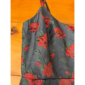 NWT Lulus Immaculate Chicness Navy Floral Brocade Midi Dress Cruise Resort Sz L thumbnail 4