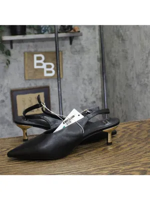 A New Day Womens Samantha Heels Slingback Faux Leather 94462815 Black 9M thumbnail 7