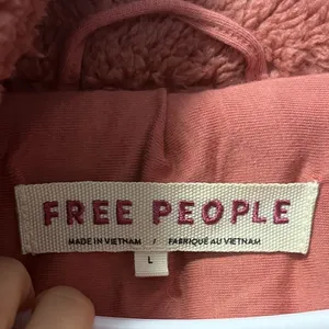 Free People Junie Teddy Jacket contrast faux leather toggle trim Rose Pink L thumbnail 7