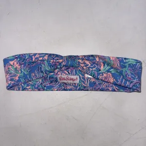 Lilly Pulitzer Twist Wrap Headband Chick Magnet Blue Floral Print Hair Accessory thumbnail 12