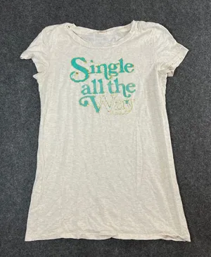 Hollister Womens Single All The Way Graphic Tee Oatmeal Heather Large Y2K VTG thumbnail 1