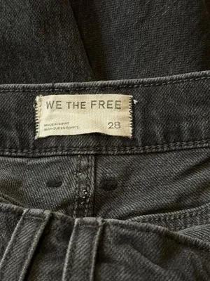 Free People We The Free Jeans Womens 29x28 Black Risk Taker High Rise Straight thumbnail 5