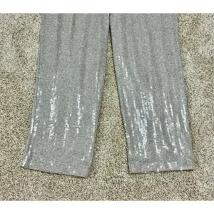 Anthropologie ETT:TWA Claudette Sequined Jumpsuit Silver Gray Pockets Size 4 thumbnail 9