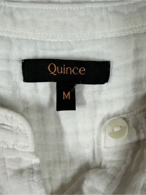 Quince White 100% Organic Cotton Gauze Roll Sleeve Top thumbnail 3