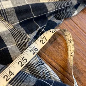 Anthropologie pilcro the letterpress blue plaid boyfriend collared flannel m/l thumbnail 12