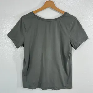 Pact Womens 100% Organic Cotton Softspun Essential V-Neck Tee M Charcoal Gray thumbnail 2