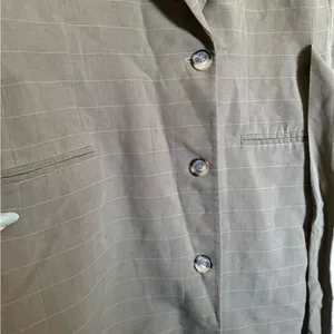 Zara Belted‎ Plaid Blazer Coat Sz Large Brown Grey thumbnail 5