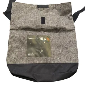 Leed's Foldover Tote Bag Shoulder Bag Gray Blue Netsuite NSW 14 Accenture Pocket thumbnail 2